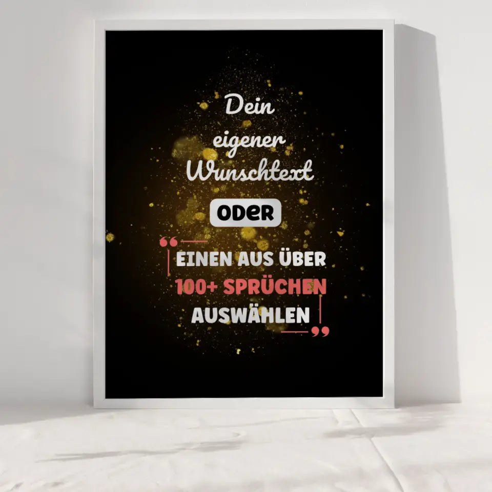 Personalisiertes Poster goldener Sternenhimmel mit Wunschtext & Hintergründen