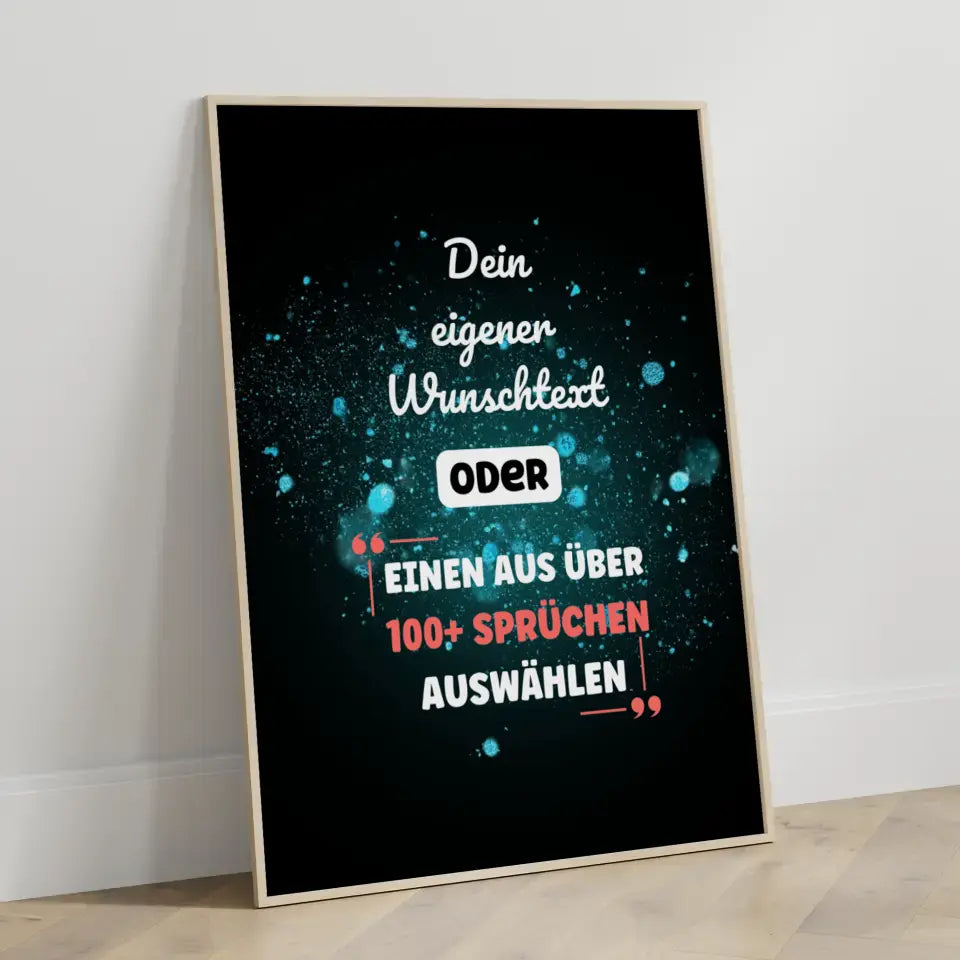 Personalisiertes Poster Sternenhimmel blau mit Wunschtext & Hintergründen