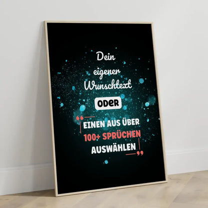 Personalisiertes Poster Sternenhimmel blau mit Wunschtext & Hintergründen