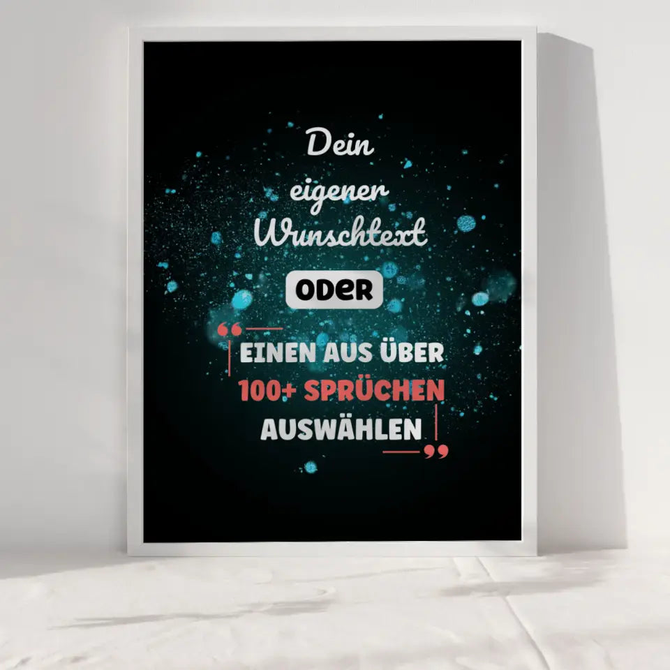 Personalisiertes Poster Sternenhimmel blau mit Wunschtext & Hintergründen