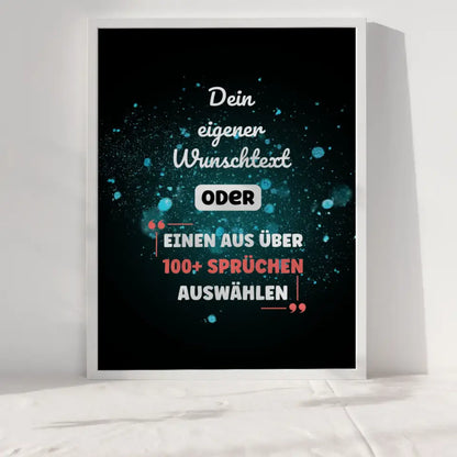 Personalisiertes Poster Sternenhimmel blau mit Wunschtext & Hintergründen