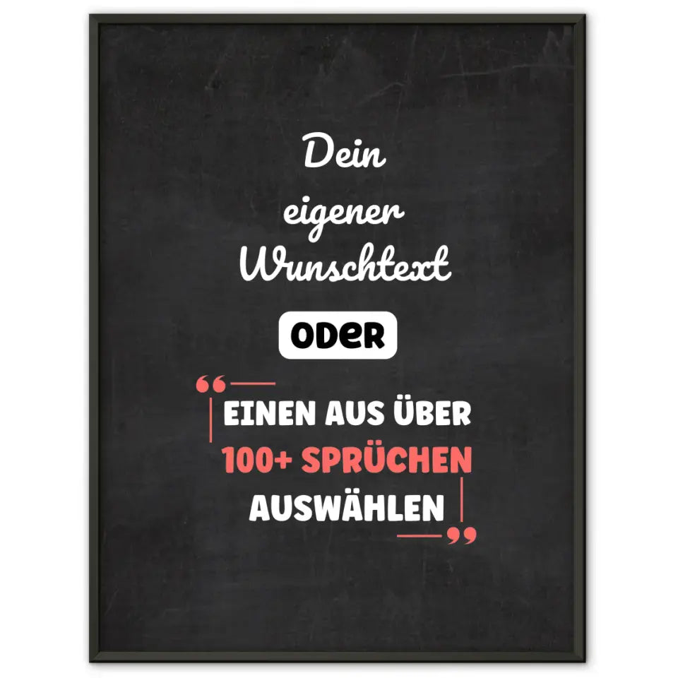 Personalisiertes Poster dunkler Stein mit Wunschtext & Hintergründen