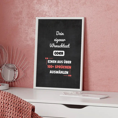 Personalisiertes Poster dunkler Stein mit Wunschtext & Hintergründen