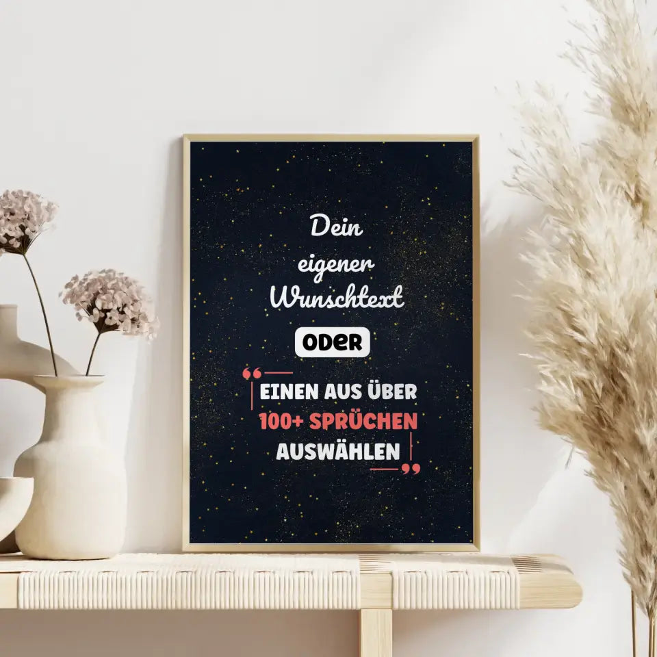 Personalisiertes Poster Sternenhimmel mit Wunschtext & Hintergründen