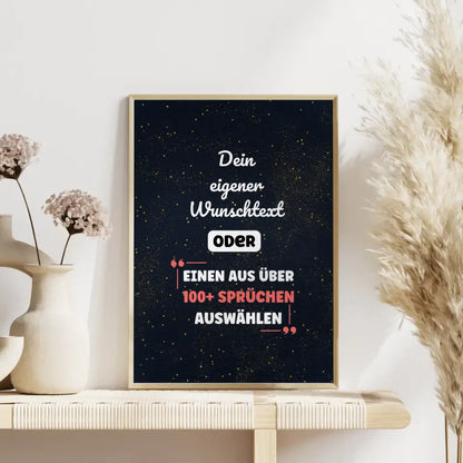 Personalisiertes Poster Sternenhimmel mit Wunschtext & Hintergründen