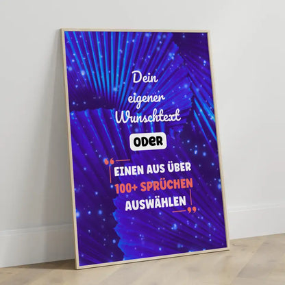 Personalisiertes Poster blaue Muscheln mit Wunschtext & Hintergründen
