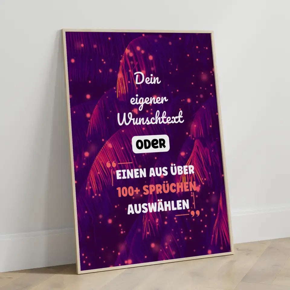 Personalisiertes Poster abstrakt Nadelbaum mit Wunschtext & Hintergründen