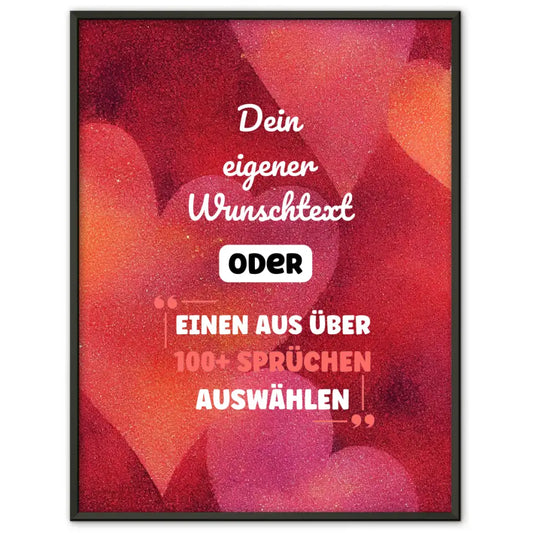 Personalisiertes Poster abstrakt Herzen mit Wunschtext & Hintergründen