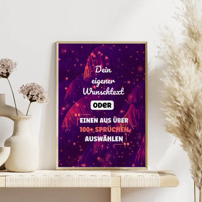 Personalisiertes Poster abstrakt Nadelbaum mit Wunschtext & Hintergründen