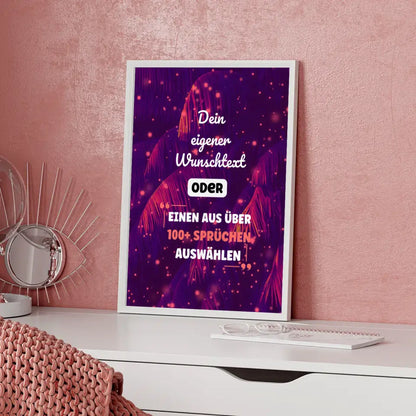 Personalisiertes Poster abstrakt Nadelbaum mit Wunschtext & Hintergründen