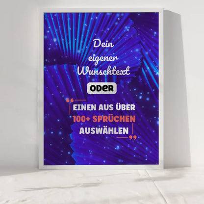 Personalisiertes Poster blaue Muscheln mit Wunschtext & Hintergründen
