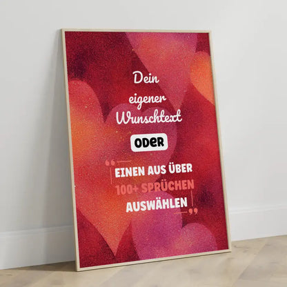 Personalisiertes Poster abstrakt Herzen mit Wunschtext & Hintergründen