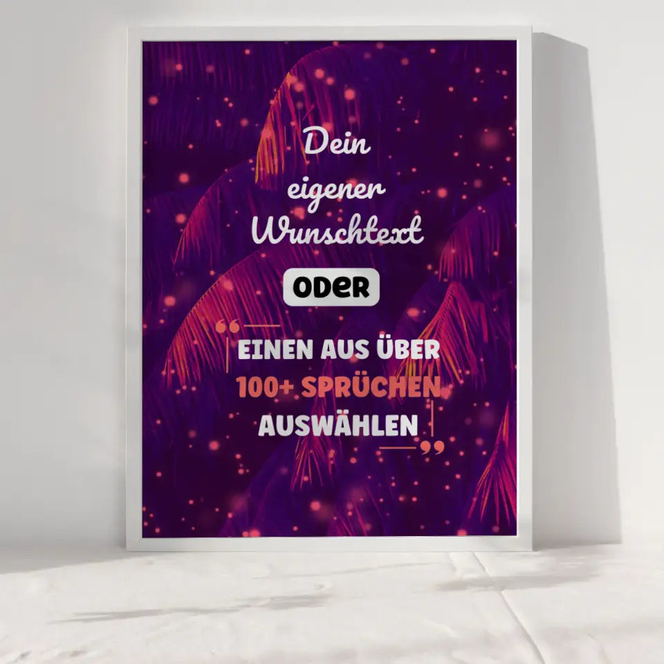 Personalisiertes Poster abstrakt Nadelbaum mit Wunschtext & Hintergründen