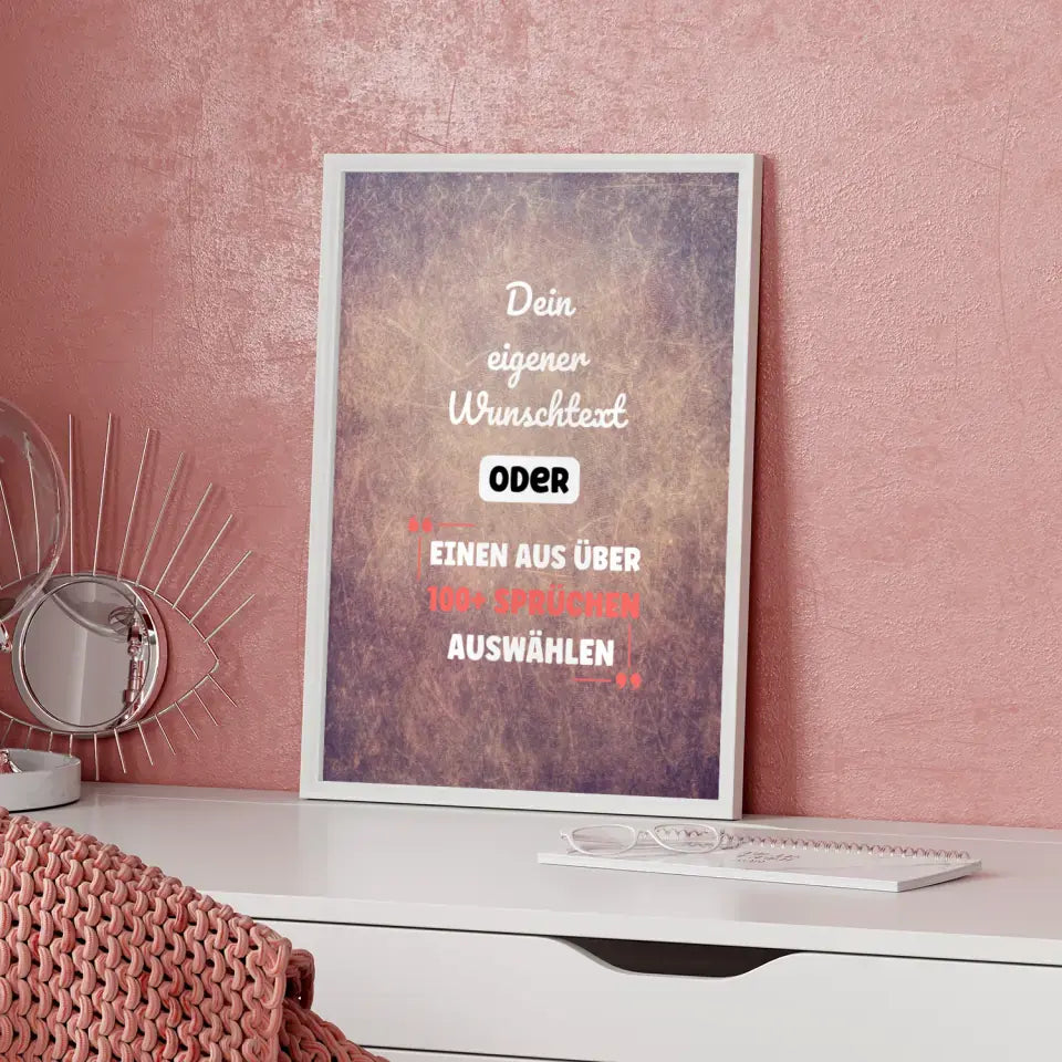 Personalisiertes Poster kratzer mit Wunschtext & Hintergründen