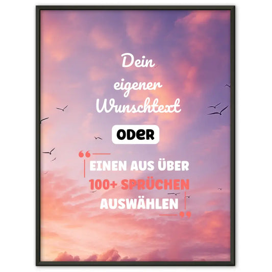 Personalisiertes Poster schöne Wolken mit Wunschtext & Hintergründen