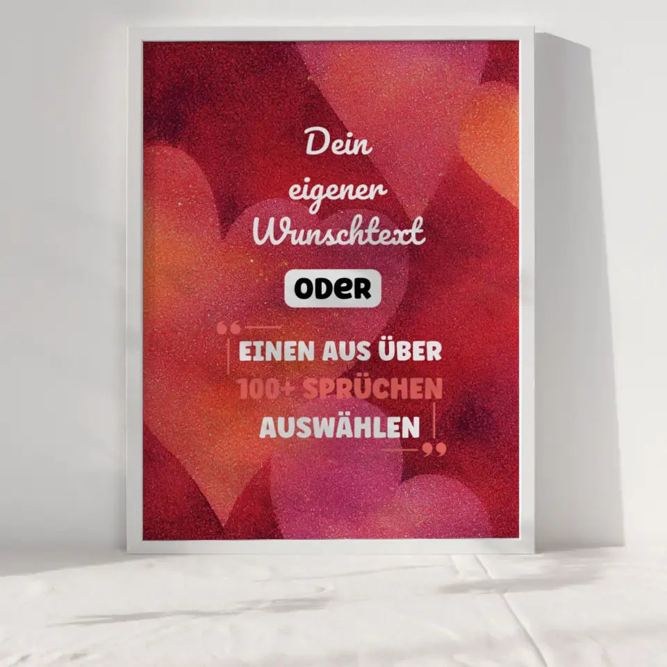 Personalisiertes Poster abstrakt Herzen mit Wunschtext & Hintergründen