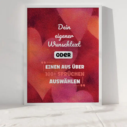 Personalisiertes Poster abstrakt Herzen mit Wunschtext & Hintergründen