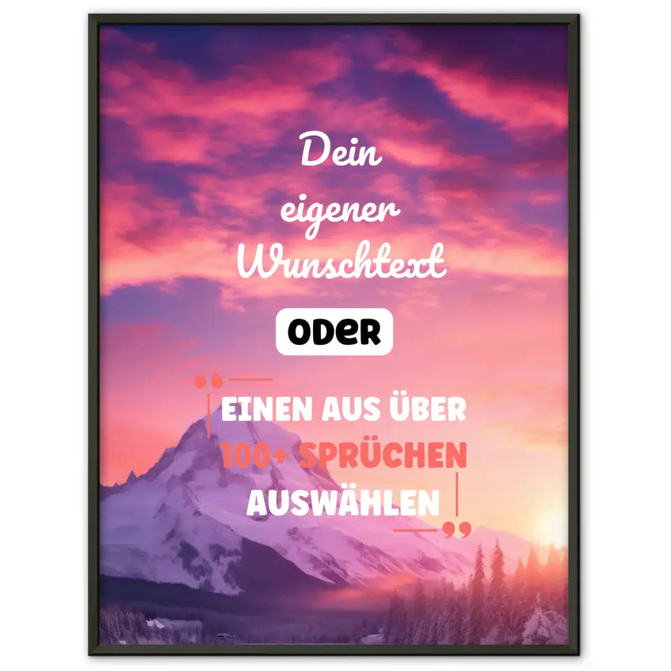 Personalisiertes Poster Sonnenuntergang Gletscher mit Wunschtext & Hintergründen