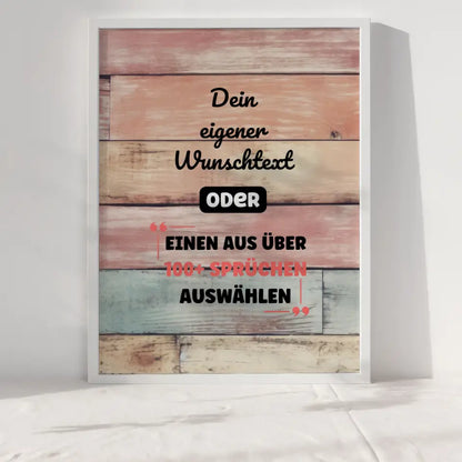 Personalisiertes Poster altes Holz mit Wunschtext & Hintergründen