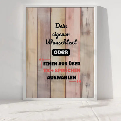 Personalisiertes Poster Holz mit Wunschtext & Hintergründen