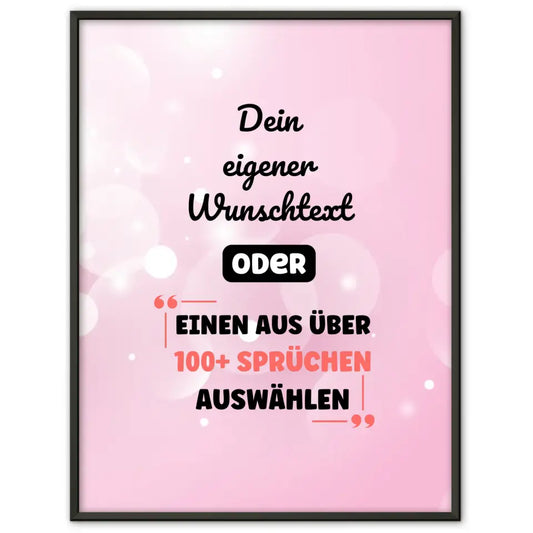 Personalisiertes Poster pink wasserfarben mit Wunschtext & Hintergründen