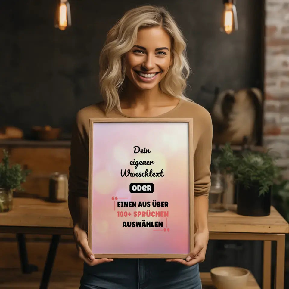 Personalisiertes Poster bunte Kreise mit Wunschtext & Hintergründen
