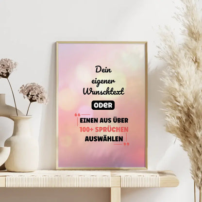 Personalisiertes Poster bunte Kreise mit Wunschtext & Hintergründen