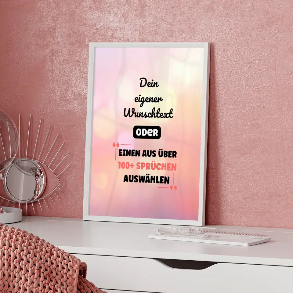 Personalisiertes Poster bunte Kreise mit Wunschtext & Hintergründen