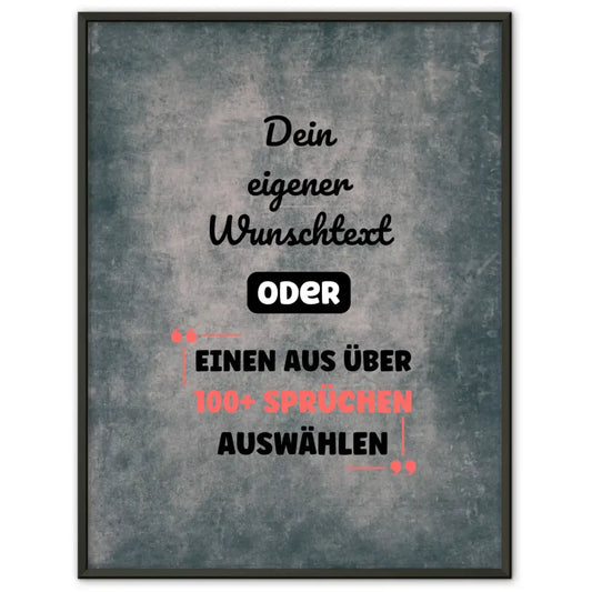 Personalisiertes Poster dunkle Wand mit Wunschtext & Hintergründen