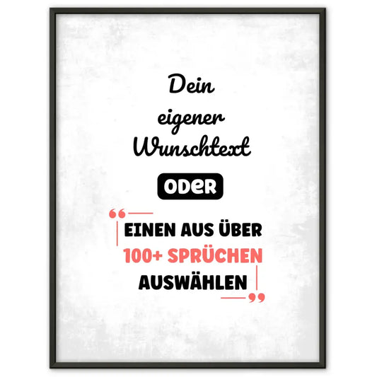 Personalisiertes Poster helle Wand mit Wunschtext & Hintergründen