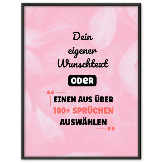 Personalisiertes Poster abstrakt Blätter pink mit Wunschtext & Hintergründen