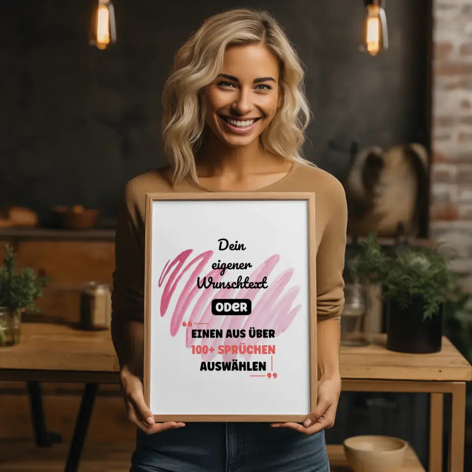 Personalisiertes Poster gemaltes Herz mit Wunschtext & Hintergründen