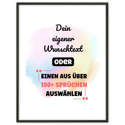 Personalisiertes Poster bunter Wasserfarben Kreis mit Wunschtext & Hintergründen