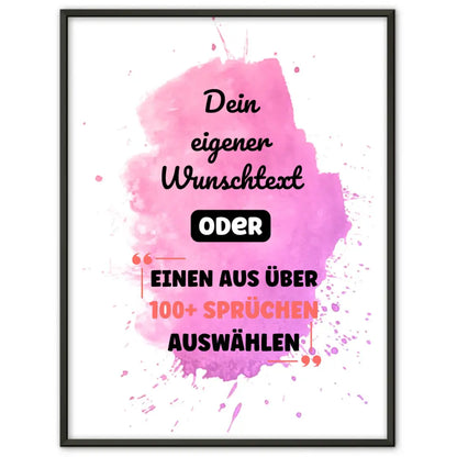 Personalisiertes Poster pink splash mit Wunschtext & Hintergründen