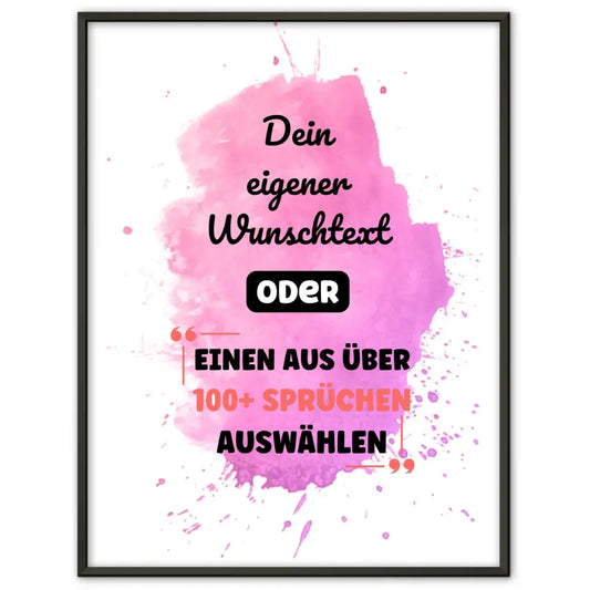 Personalisiertes Poster pink splash mit Wunschtext & Hintergründen