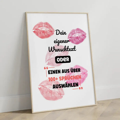 Personalisiertes Poster bunte Küsse mit Wunschtext & Hintergründen