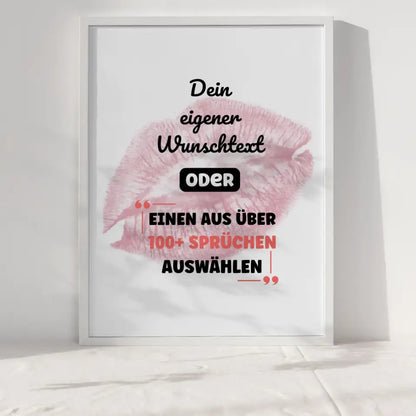 Personalisiertes Poster Kuss mit Wunschtext & Hintergründen