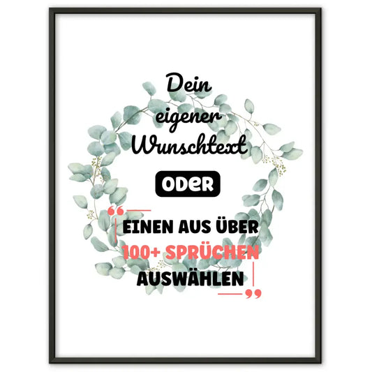 Personalisiertes Poster Blumenkreis mit Wunschtext & Hintergründen