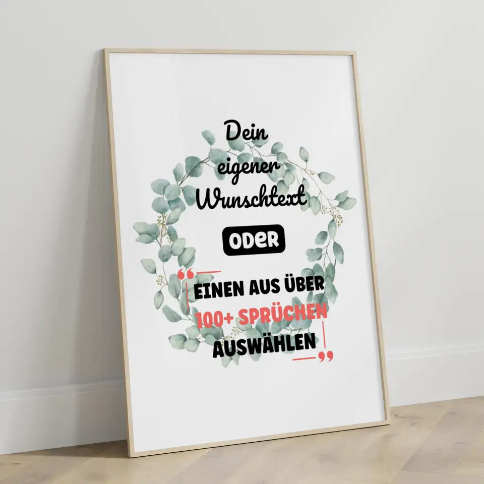 Personalisiertes Poster Blumenkreis mit Wunschtext & Hintergründen