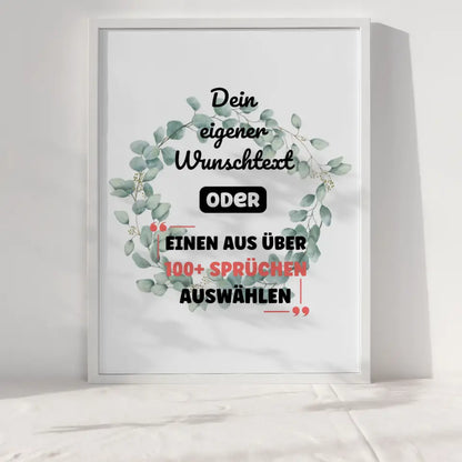 Personalisiertes Poster Blumenkreis mit Wunschtext & Hintergründen