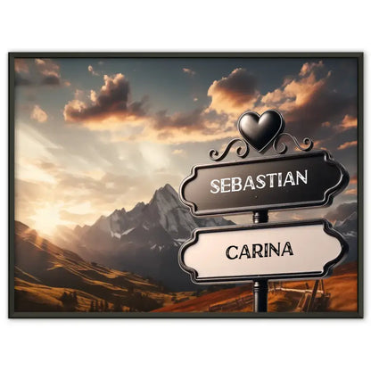 Personalisiertes Poster Liebe Wegweiser Alpen mit Namen