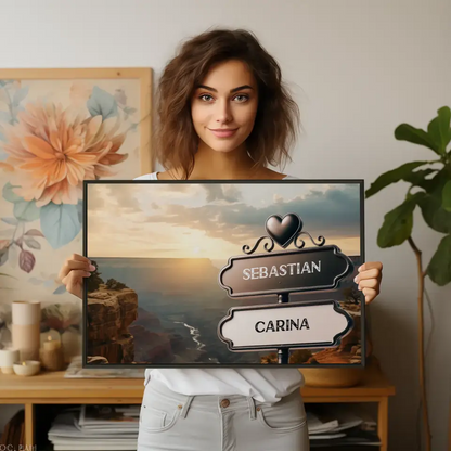 Personalisiertes Poster Wegweiser Grand Canyon mit Namen