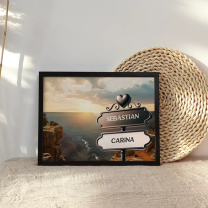 Personalisiertes Poster Wegweiser Grand Canyon mit Namen