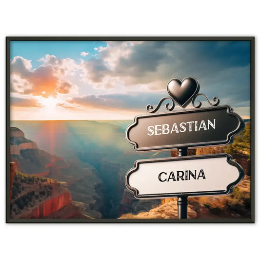 Personalisiertes Poster Liebe Wegweiser Grand Canyon Sonnig mit Namen