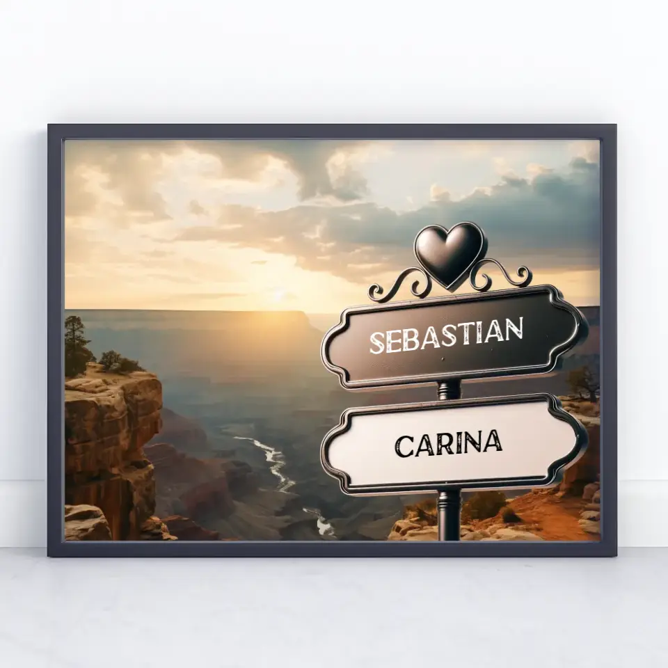 Personalisiertes Poster Wegweiser Grand Canyon mit Namen