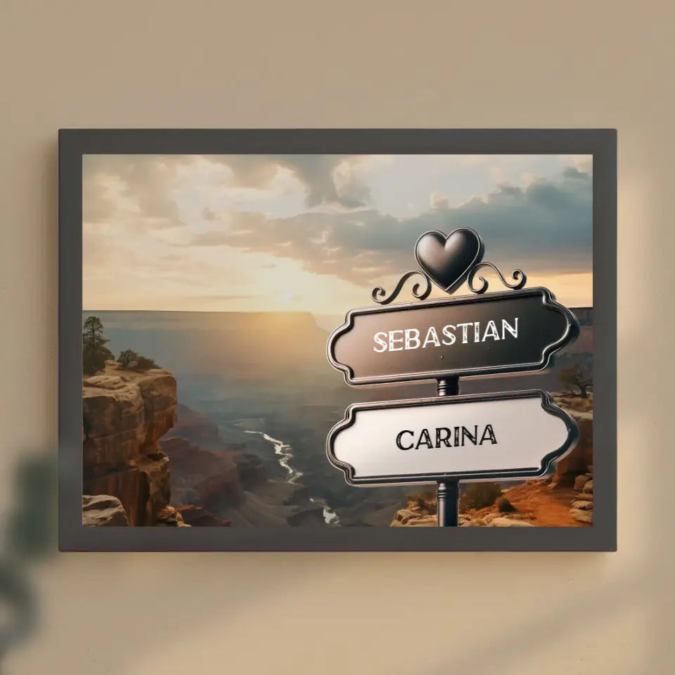 Personalisiertes Poster Wegweiser Grand Canyon mit Namen