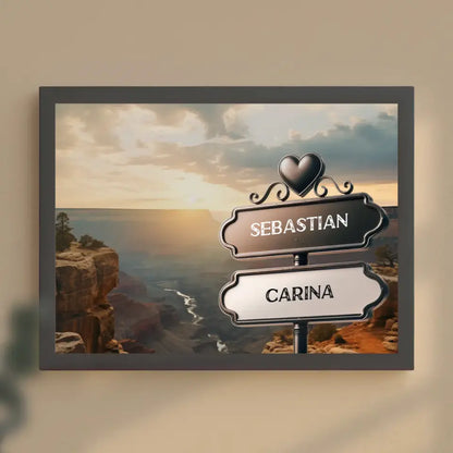 Personalisiertes Poster Wegweiser Grand Canyon mit Namen