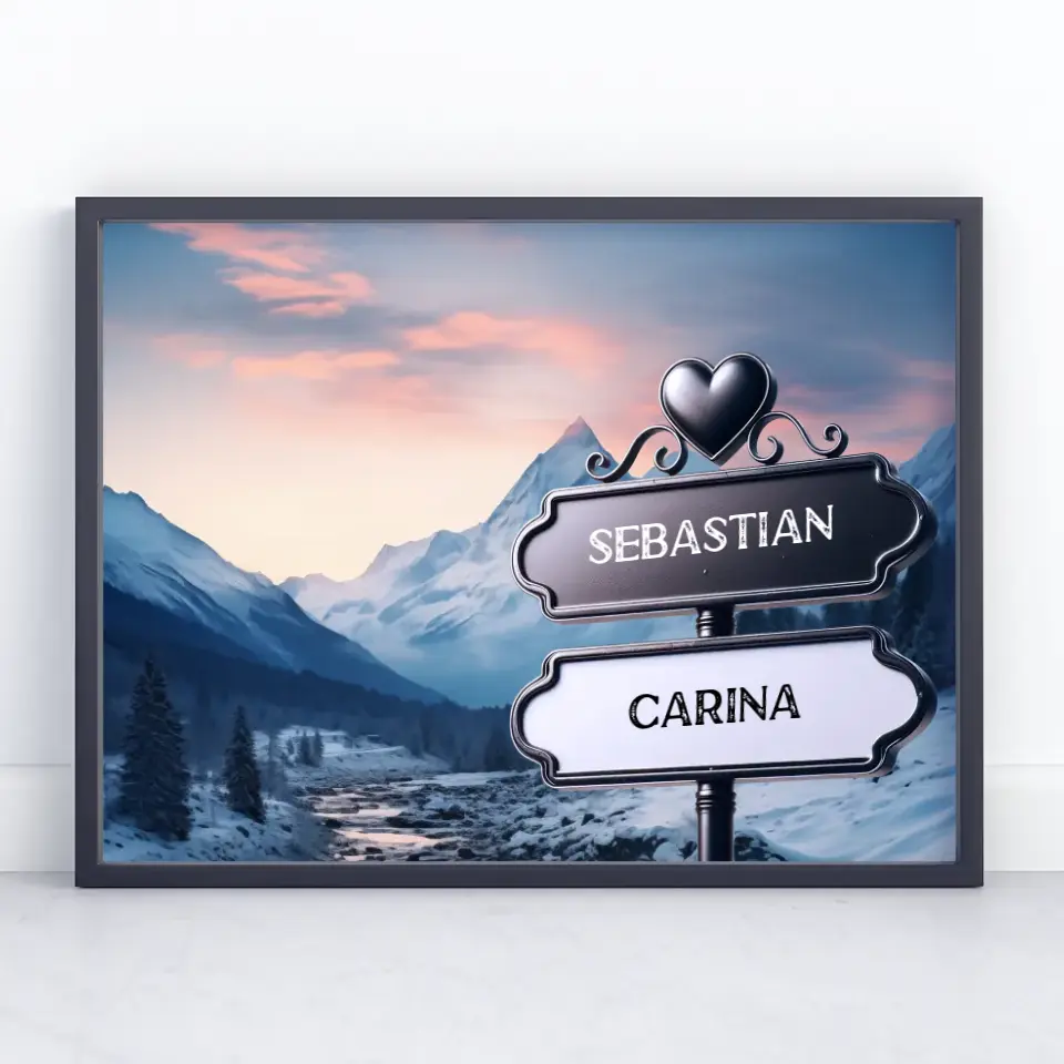 Poster personalisiert Wegweiser Canada Gletscher mit Namen