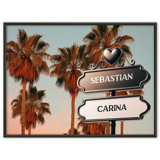 Personalisiertes Poster Paare Wegweiser Stand Jamaika