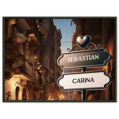 Liebes Poster mit Namen Wegweiser Spanische Altstadt